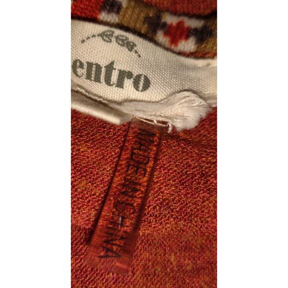 Entro Southwestern Sweater Top Women's LARGE Boho Fringe Lightweight Oversized - Picture 9 of 16